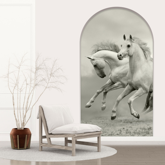 Vinilo Adhesivo Decorativo trampantojo 3D - Caballos
