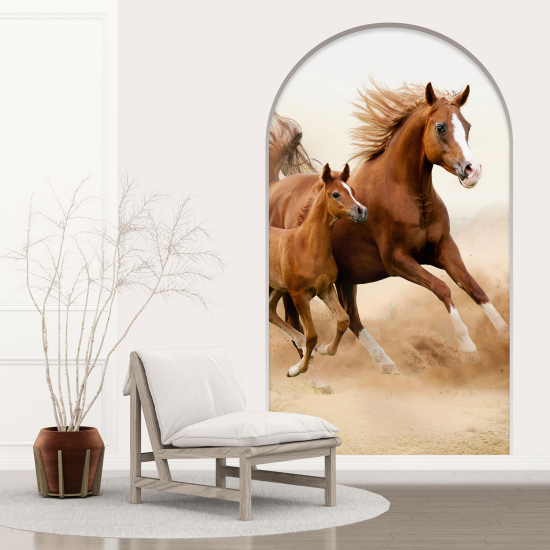 Vinilo Adhesivo Decorativo trampantojo 3D - Caballos