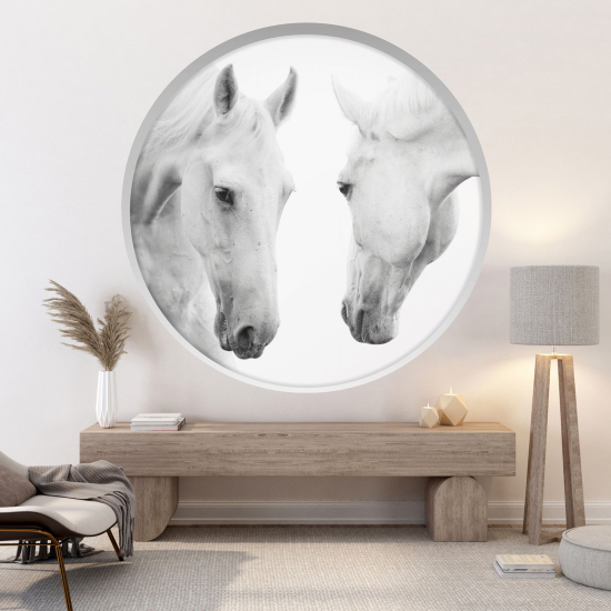 Vinilo Adhesivo Decorativo trampantojo 3D - Caballos