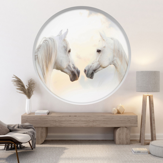 Vinilo Adhesivo Decorativo trampantojo 3D - Caballos