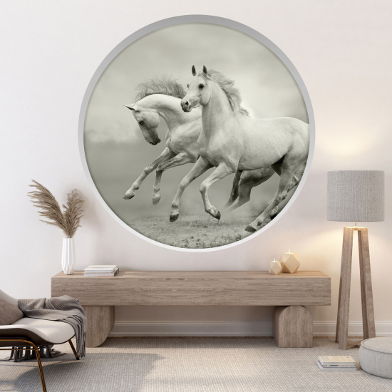 Vinilo Adhesivo Decorativo trampantojo 3D - Caballos