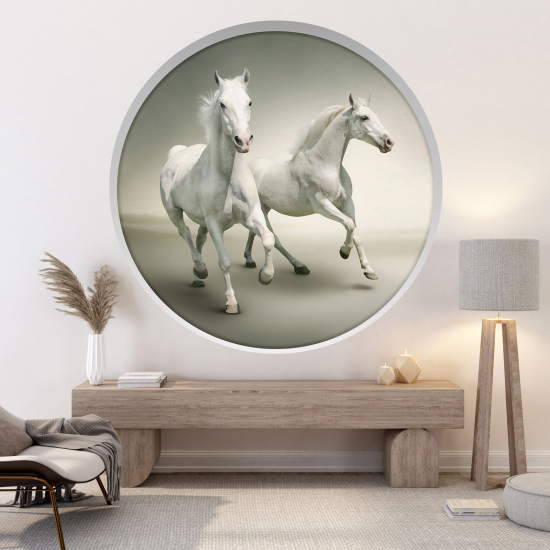 Vinilo Adhesivo Decorativo trampantojo 3D - Caballos