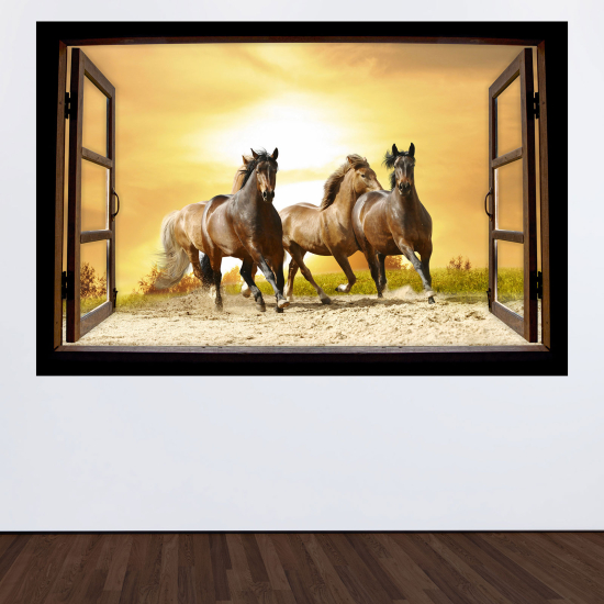 Vinilo Adhesivo Decorativo trampantojo 3D - Caballos