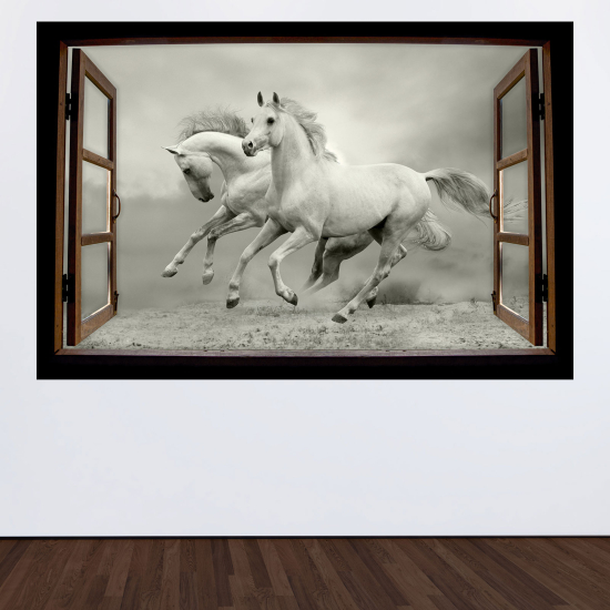 Vinilo Adhesivo Decorativo trampantojo 3D - Caballos