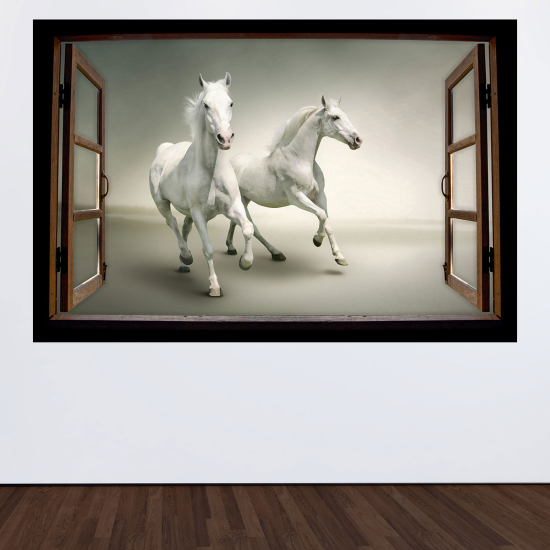 Vinilo Adhesivo Decorativo trampantojo 3D - Caballos