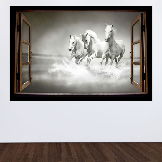 Vinilo Adhesivo Decorativo trampantojo 3D - Caballos