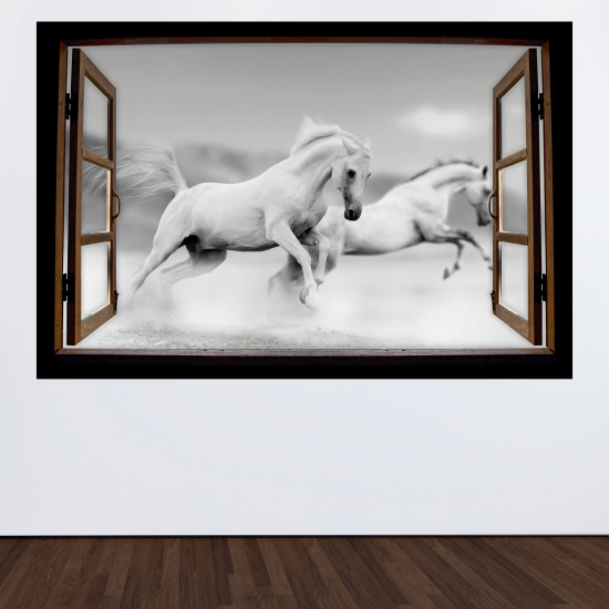 Vinilo Adhesivo Decorativo trampantojo 3D - Caballos