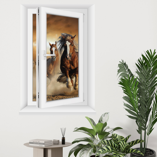 Vinilo Adhesivo Decorativo trampantojo 3D - Caballos