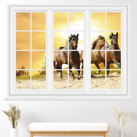 Vinilo Adhesivo Decorativo trampantojo 3D - Caballos