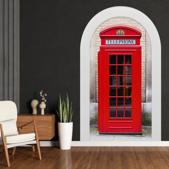Vinilo Adhesivo Decorativo trampantojo 3D - Cabina Telefónica