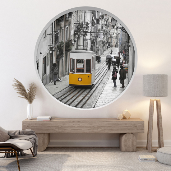 Vinilo Adhesivo Decorativo trampantojo 3D - Calle Tranvía