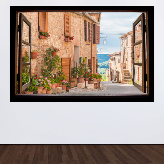 Vinilo Adhesivo Decorativo trampantojo 3D - Callejón del pueblo