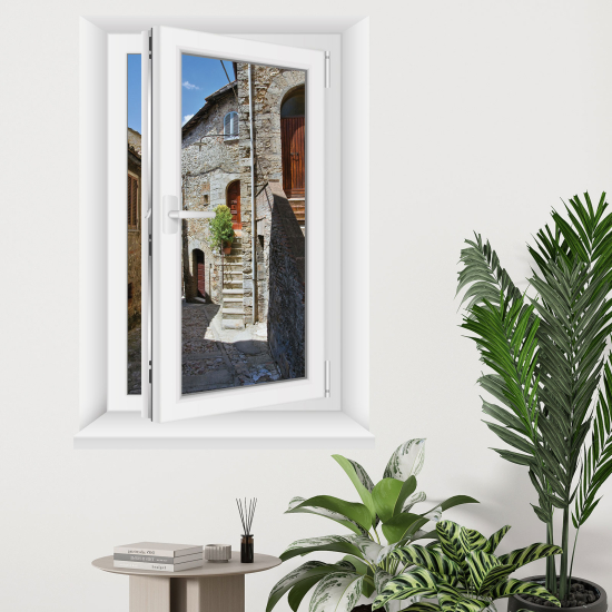 Vinilo Adhesivo Decorativo trampantojo 3D - Callejón del pueblo