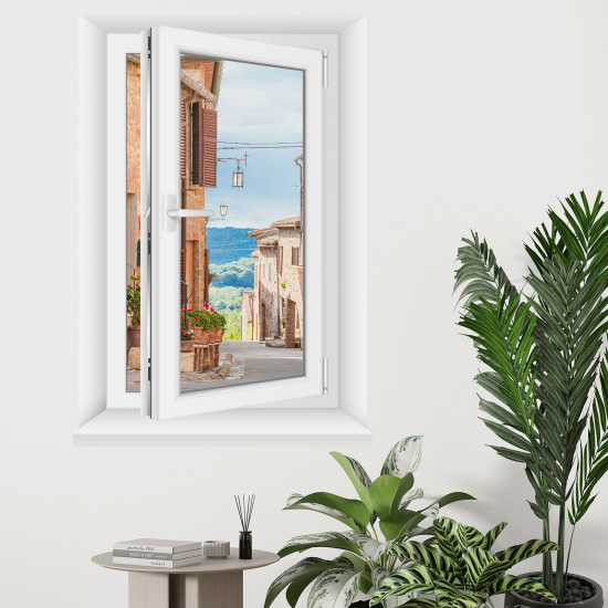Vinilo Adhesivo Decorativo trampantojo 3D - Callejón del pueblo