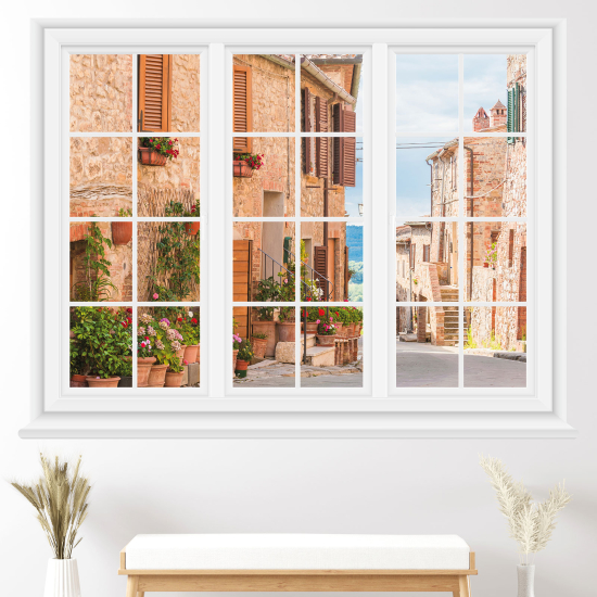 Vinilo Adhesivo Decorativo trampantojo 3D - Callejón del pueblo
