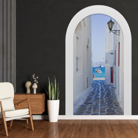 Vinilo Adhesivo Decorativo trampantojo 3D - Callejón griego