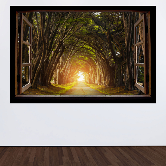 Vinilo Adhesivo Decorativo trampantojo 3D - Camino árboles