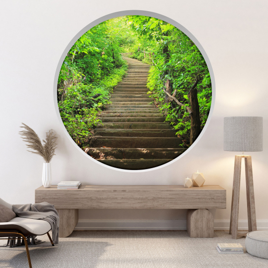 Vinilo Adhesivo Decorativo trampantojo 3D - Camino bosque
