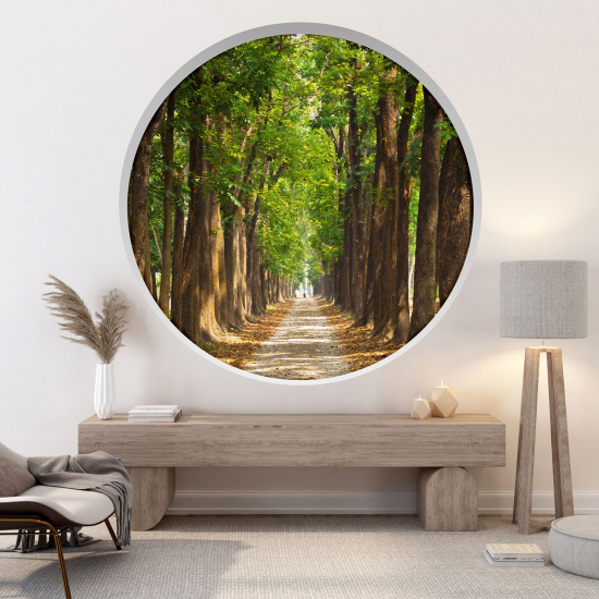 Vinilo Adhesivo Decorativo trampantojo 3D - Camino bosque