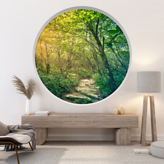 Vinilo Adhesivo Decorativo trampantojo 3D - Camino bosque