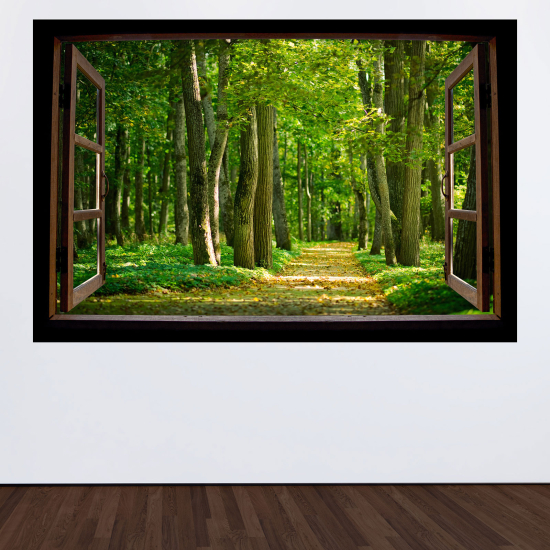 Vinilo Adhesivo Decorativo trampantojo 3D - Camino bosque