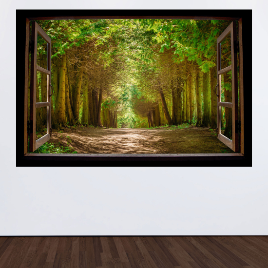 Vinilo Adhesivo Decorativo trampantojo 3D - Camino bosque