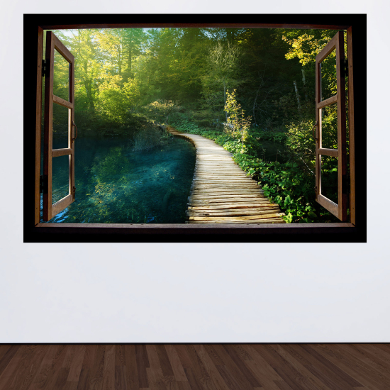 Vinilo Adhesivo Decorativo trampantojo 3D - Camino bosque