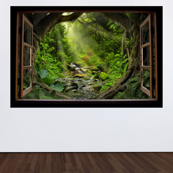 Vinilo Adhesivo Decorativo trampantojo 3D - Camino bosque