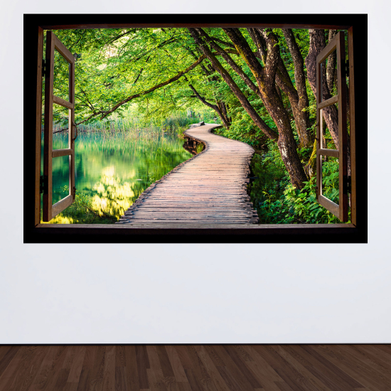 Vinilo Adhesivo Decorativo trampantojo 3D - Camino bosque