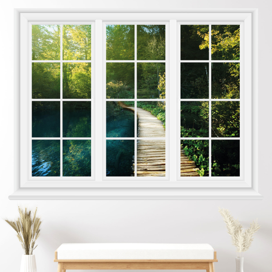Vinilo Adhesivo Decorativo trampantojo 3D - Camino bosque