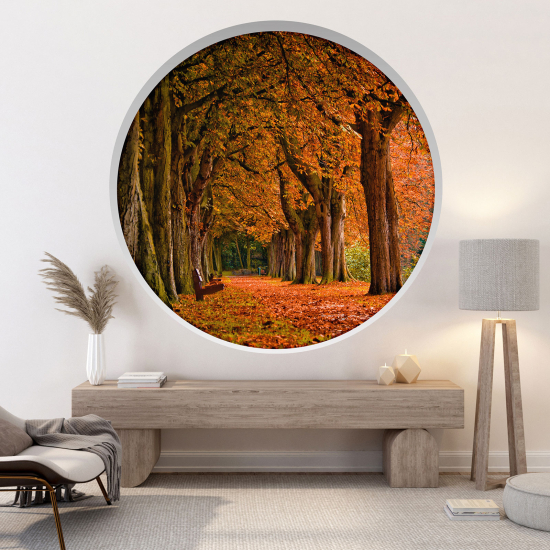 Vinilo Adhesivo Decorativo trampantojo 3D - Camino en el bosque