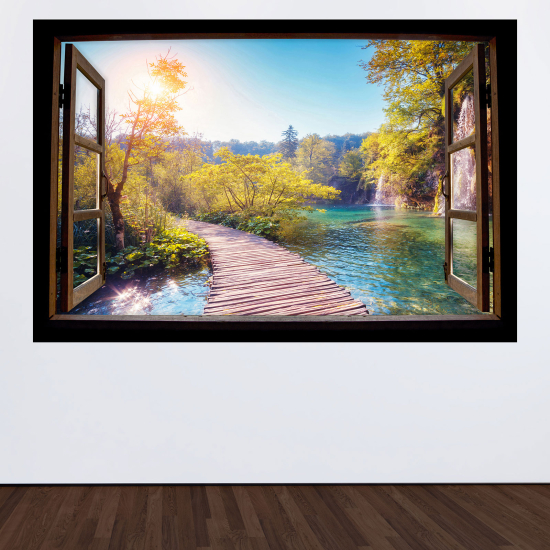 Vinilo Adhesivo Decorativo trampantojo 3D - Camino muelle mar
