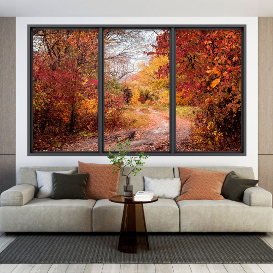 Vinilo Adhesivo Decorativo trampantojo 3D - Camino Otoño