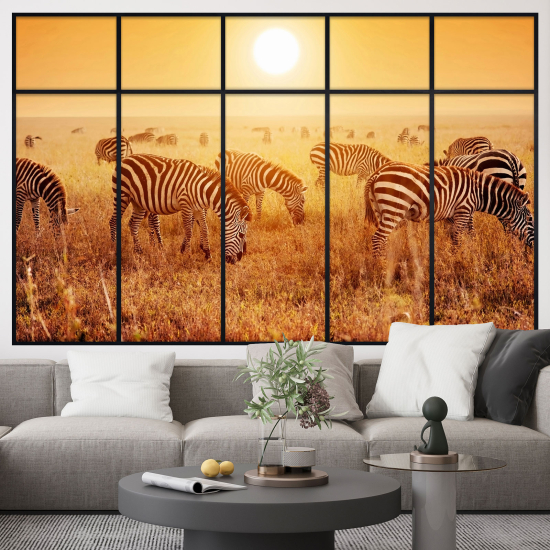 Vinilo Adhesivo Decorativo trampantojo 3D - Cebras