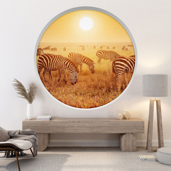 Vinilo Adhesivo Decorativo trampantojo 3D - Cebras
