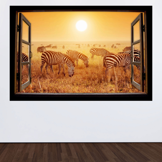 Vinilo Adhesivo Decorativo trampantojo 3D - Cebras