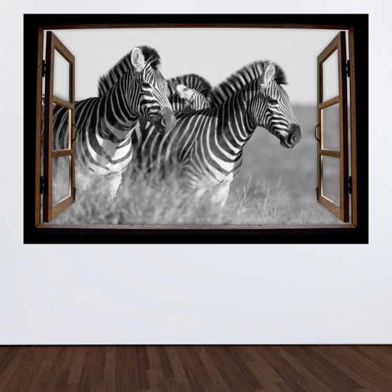 Vinilo Adhesivo Decorativo trampantojo 3D - Cebras