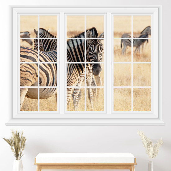 Vinilo Adhesivo Decorativo trampantojo 3D - Cebras