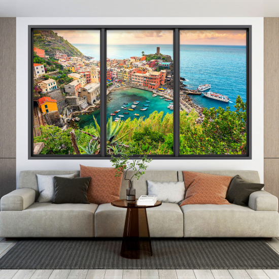 Vinilo Adhesivo Decorativo trampantojo 3D - Ciudad de Vernazza