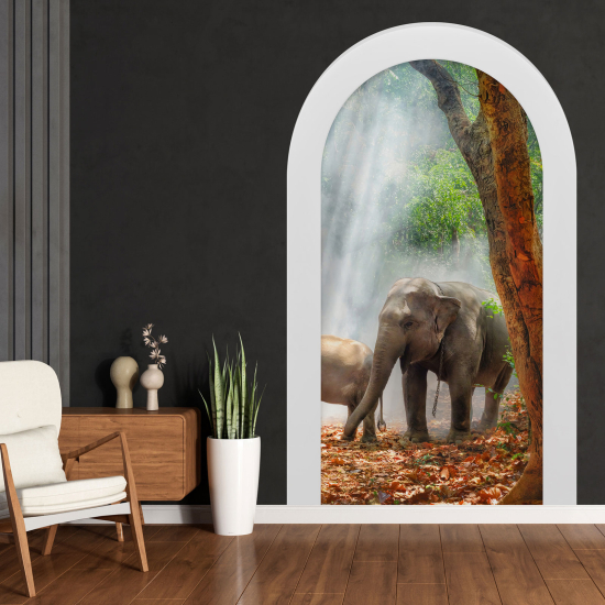 Vinilo Adhesivo Decorativo trampantojo 3D - Elefantes