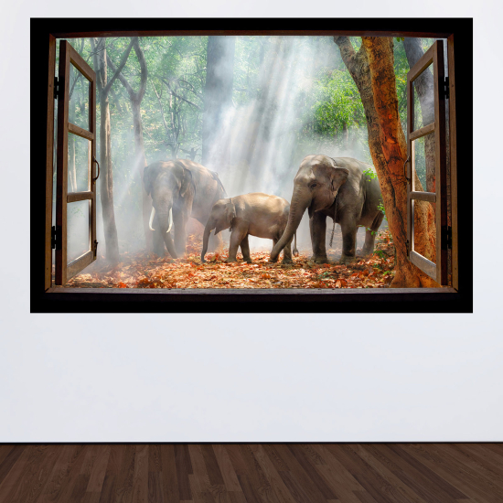 Vinilo Adhesivo Decorativo trampantojo 3D - Elefantes