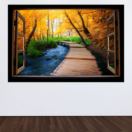 Vinilo Adhesivo Decorativo trampantojo 3D - Embarcadero bosque