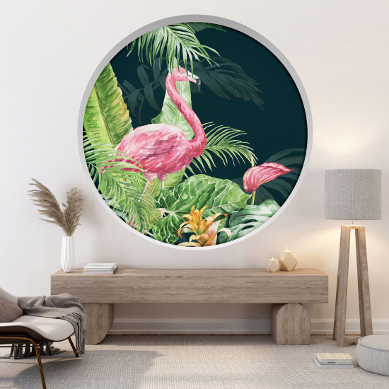 Vinilo Adhesivo Decorativo trampantojo 3D - Flamenco rosa