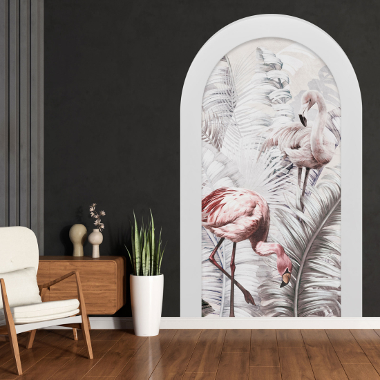 Vinilo Adhesivo Decorativo trampantojo 3D - Flamencos Rosados