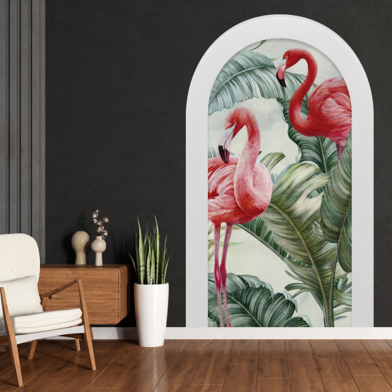 Vinilo Adhesivo Decorativo trampantojo 3D - Flamencos Rosados