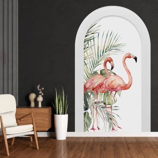 Vinilo Adhesivo Decorativo trampantojo 3D - Flamencos Rosados