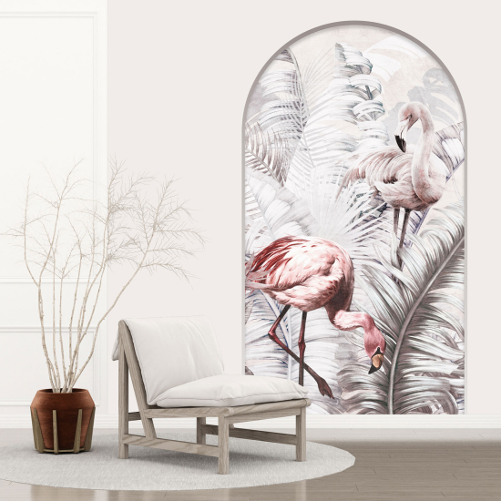 Vinilo Adhesivo Decorativo trampantojo 3D - Flamencos Rosados
