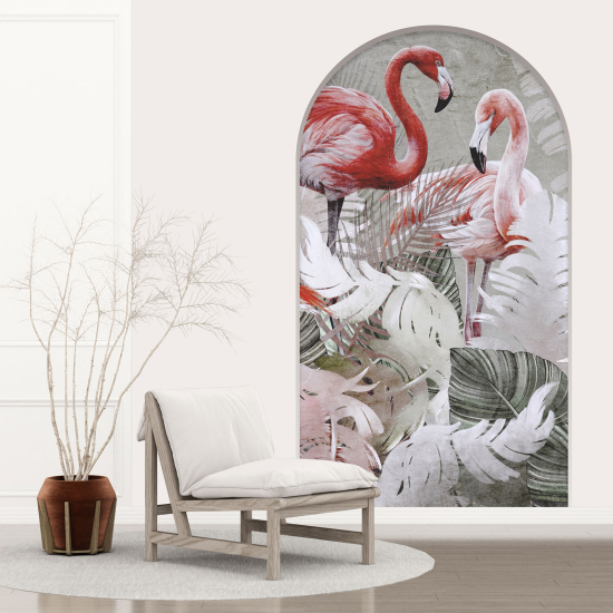 Vinilo Adhesivo Decorativo trampantojo 3D - Flamencos Rosados