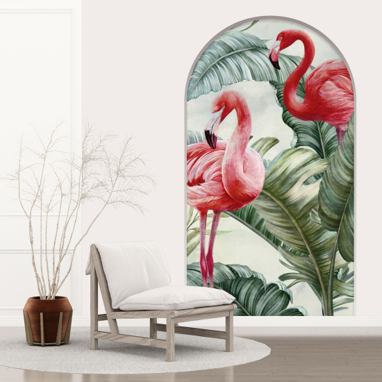 Vinilo Adhesivo Decorativo trampantojo 3D - Flamencos Rosados