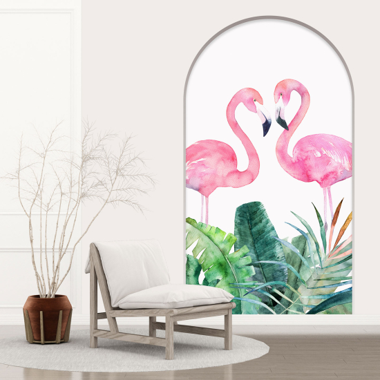 Vinilo Adhesivo Decorativo trampantojo 3D - Flamencos Rosados
